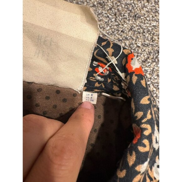 Anthropologie Floral Print "Cropped Tinsley Bomber Jacket" by Hei Hei Size 8 EUC - Picture 5 of 7